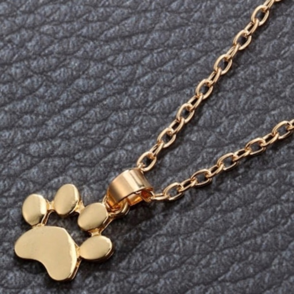 Gold Dainty Paw Print Dog Cat Trendy Necklace 15$